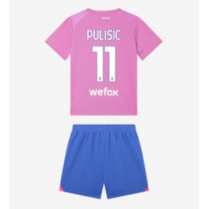 AC Milan Christian Pulisic #11 Dětské Alternativní dres komplet 2023-24 Krátký Rukáv (+ trenýrky)